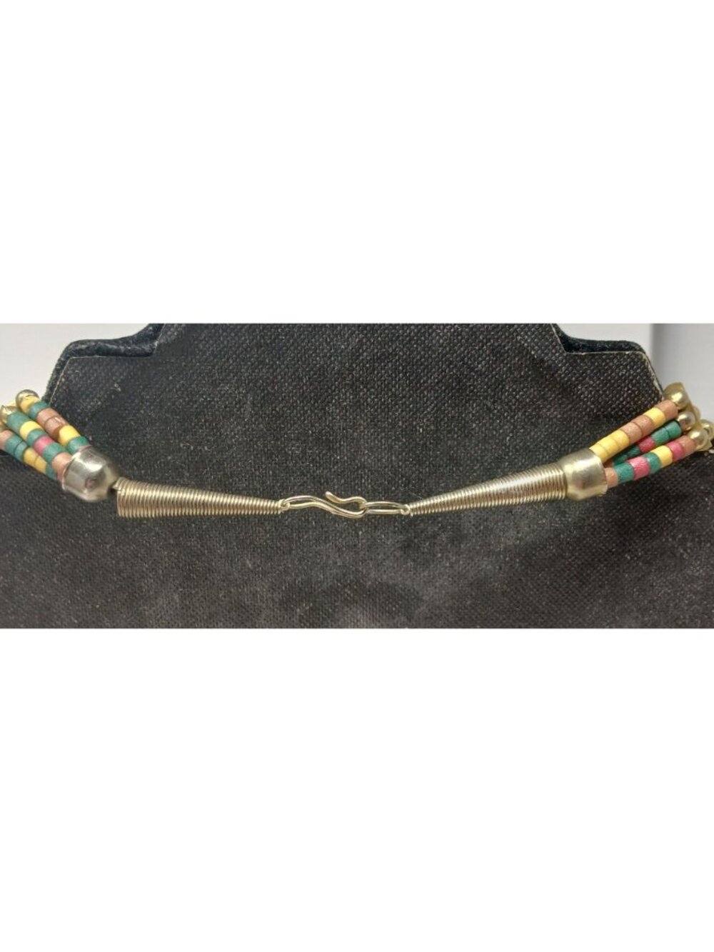 Tribal Beaded Necklace Gold Toned 6-Strand 18.5” Southwestern Boho VTG #J5-Wh - Picture 4 of 5